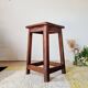 Antique farmhouse stool in solid oak – Rustic Brutalist Look
