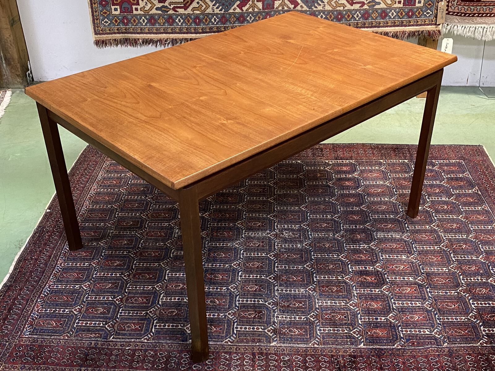 70s English teak table with a butterfly extension