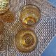 Lot de 5 verres vintage en verre jaune ambré pernod france 2 modèles assortis