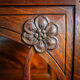 art nouveau cabinet with stained glass window, France circa 1910