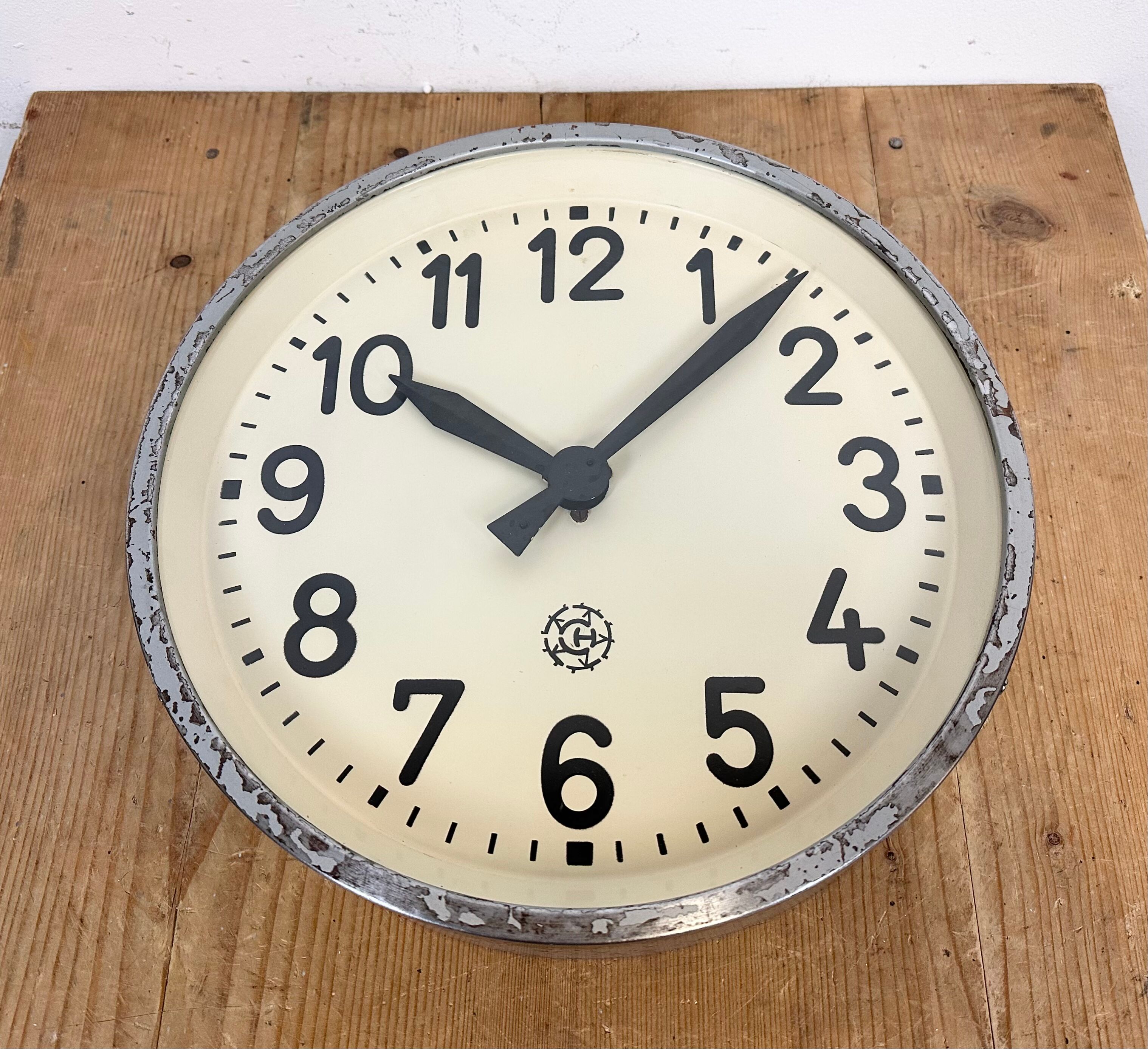 Industrial factory wall clock from Chronotechna, 1950s
