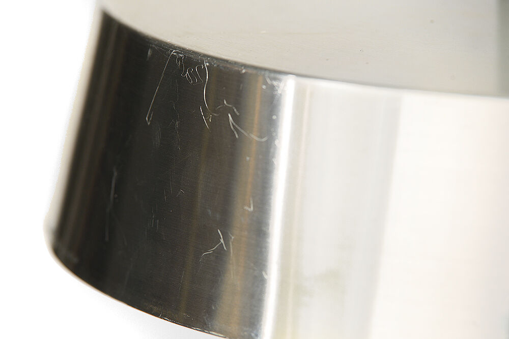 Opac glass and brushed aluminium pendant light. Sweden 1960s
