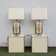 Pair of Philippe Cheverny lamps on bases, vintage 1970s.