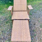 Rattan bamboo chaise longue 1920's