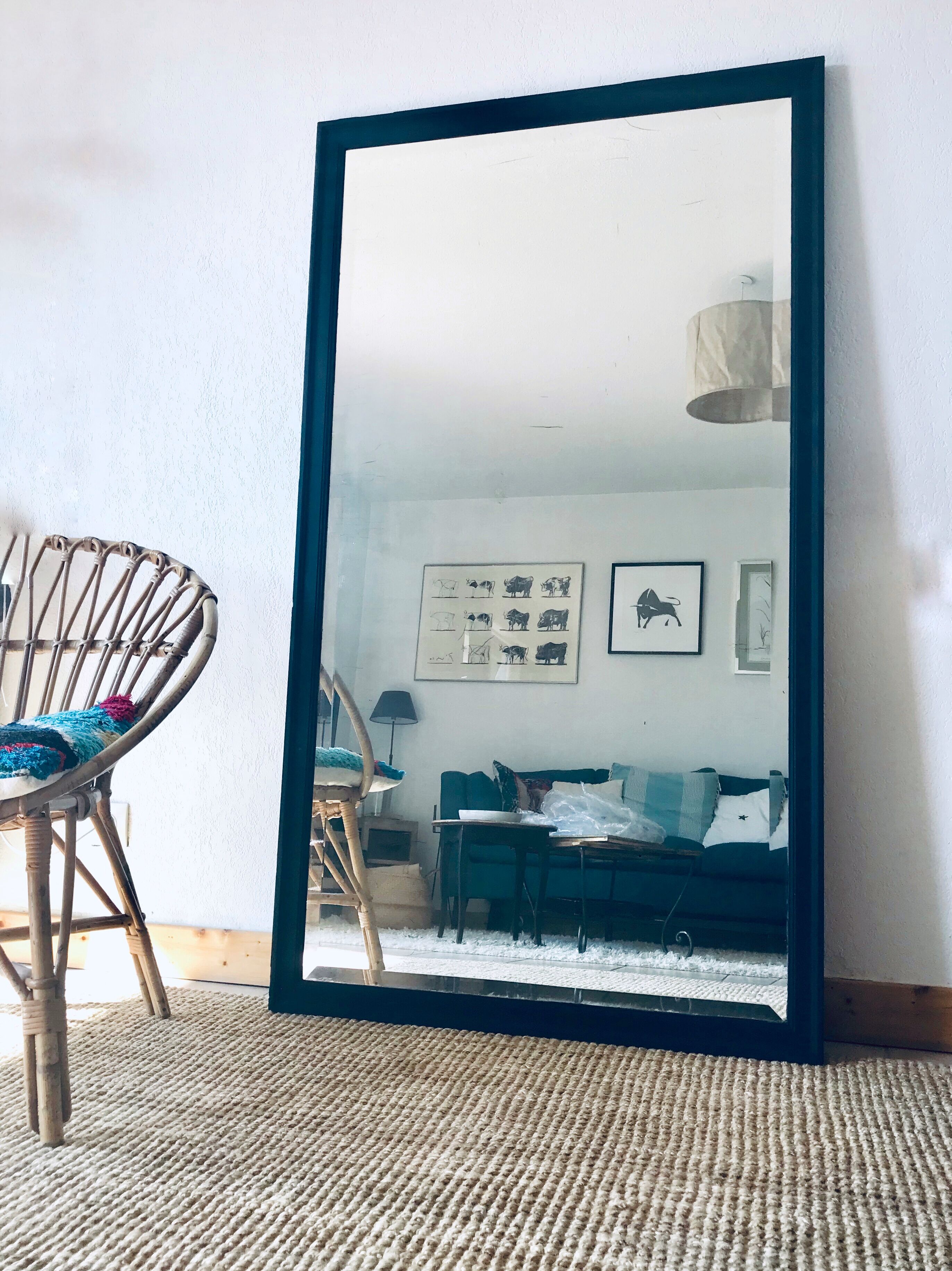 Rectangular beveled mirror 87x153cm