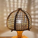 Paire de lampes italiennes en rotin