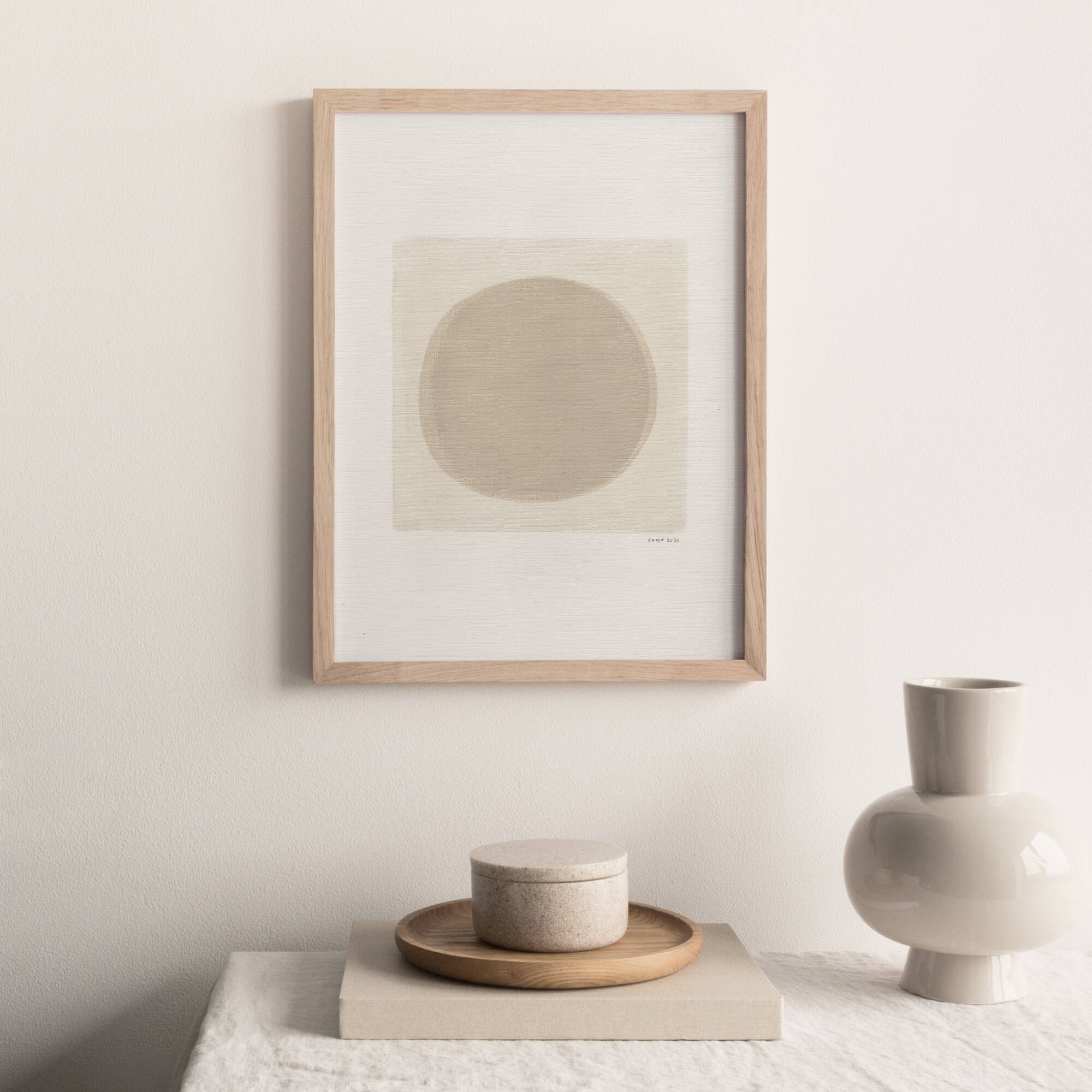 Abstract painting on paper signed Eawy.