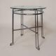 Chrome metal and glass tubular table