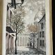 Charmante aquarelle, l’encadré–Sacré-Cœur, Montmartre, Paris