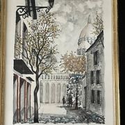 Charming watercolor, framed - Sacré-Coeur, Montmartre, Paris