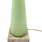 Mid-century modern green Murano glass Table lamp, Barovier & Toso style  Italy, 1940s