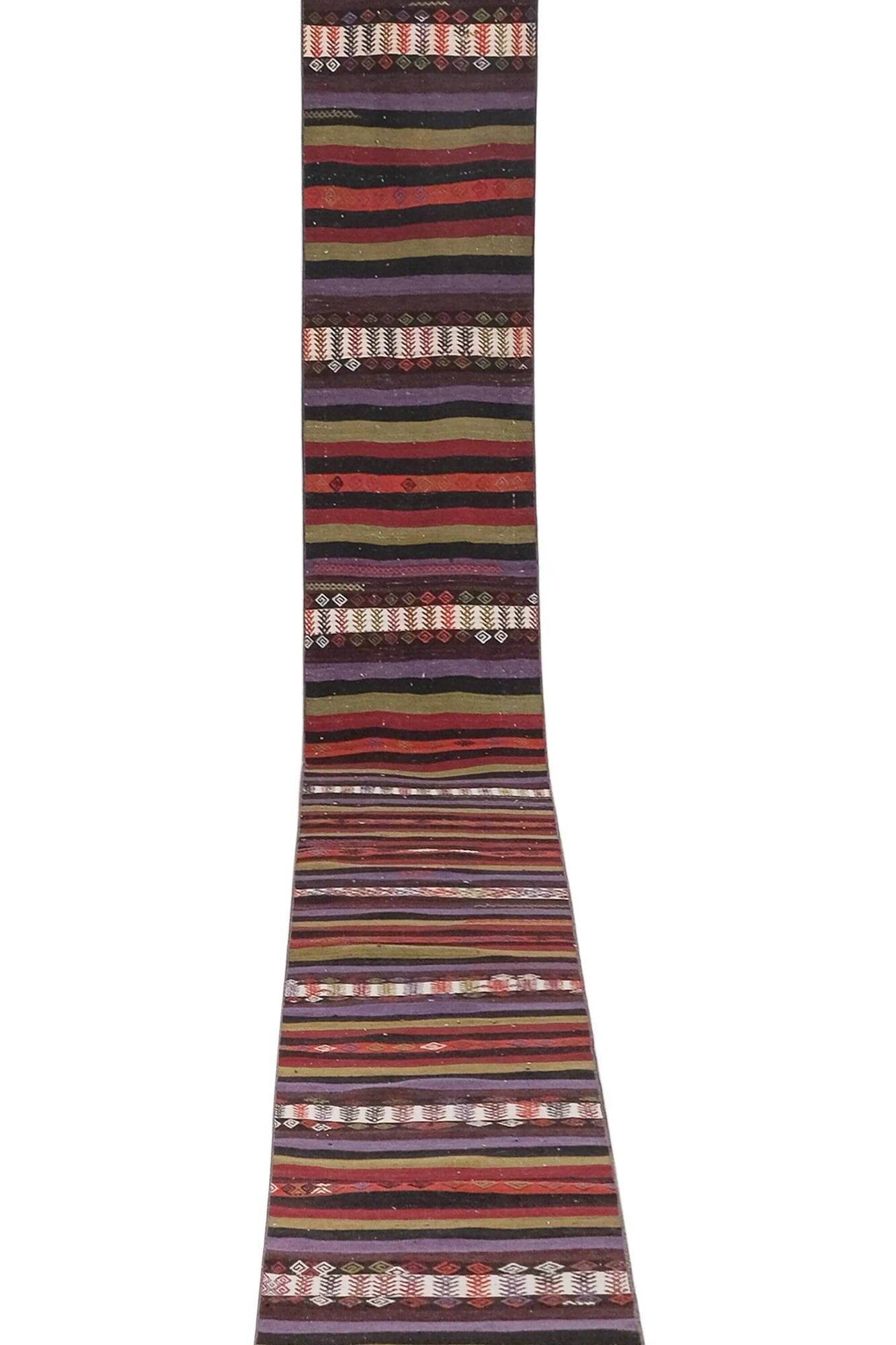 Vintage Turkish hallway rug 61x773 cm
