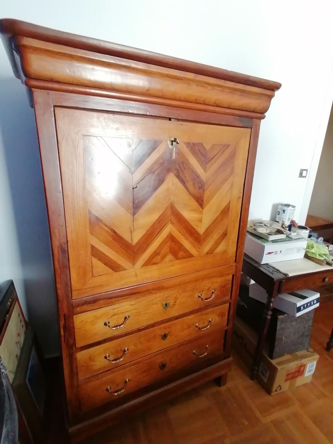 19th century elm secretary