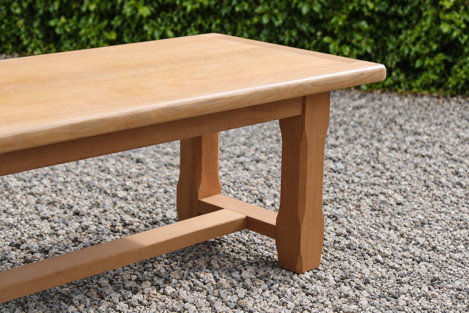 Table basse vintage en chêne style table de ferme – bois naturel – 103 cm