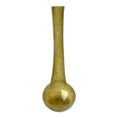 Vase soliflore vert en verre bullé de biot signé années 50