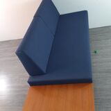 Norwegian daybed sofa in teak and blue fabric "svanette" by Ingma Relling, 1960s