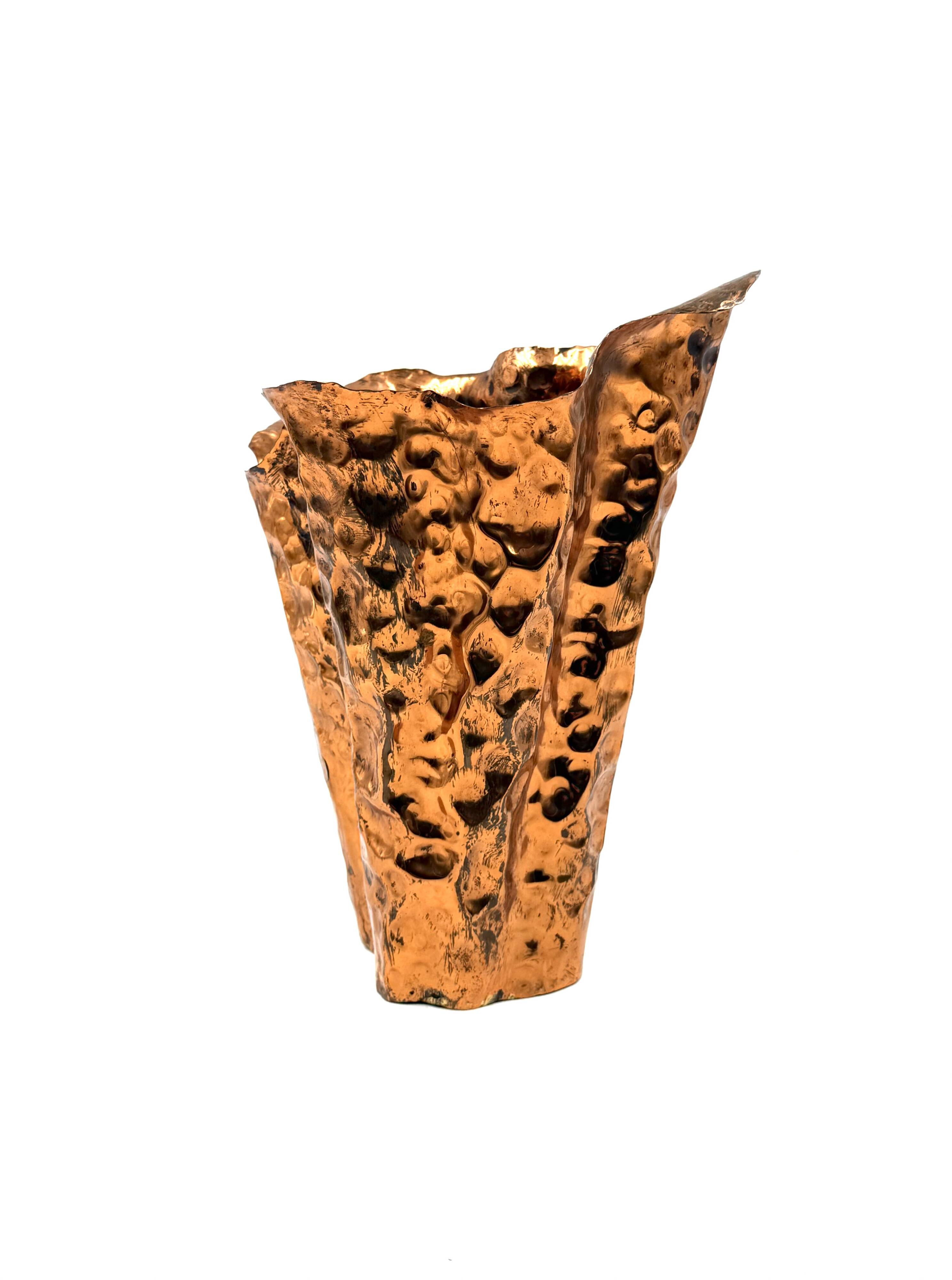 Angelo Bragalini, Mid-century copper vase, Bologna Italy 1960s