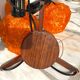 Space Age orange lucite spaghetti 3-light chandelier