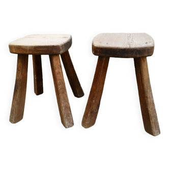 Pair of pine stools