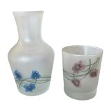 Art Nouveau carafe and night glass