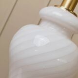 XXL Murano Glass Table Lamp, 1970s Italy, soft pink opaline – hand-blown glass with brass base