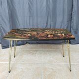 Vintage coffee table hunting scene