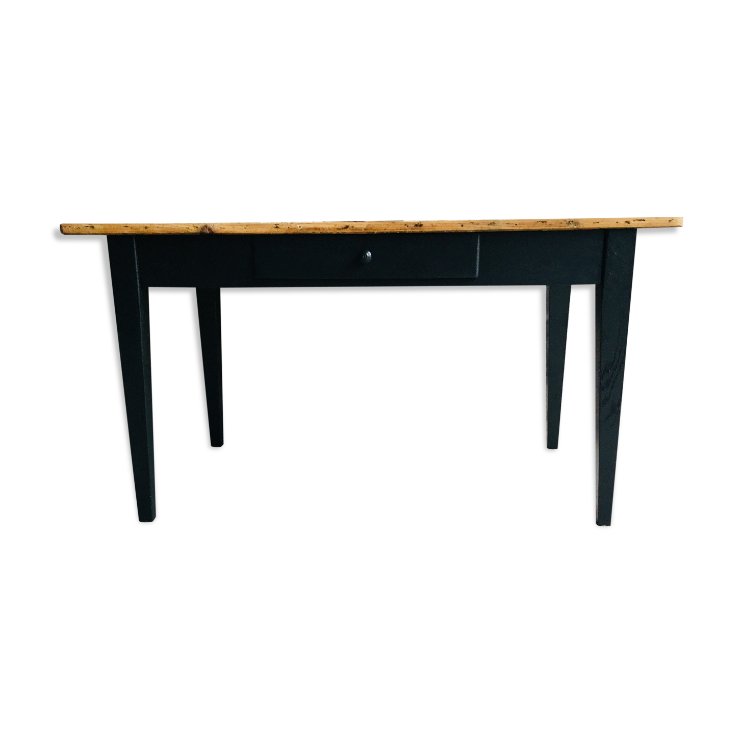 20th century black base farm table