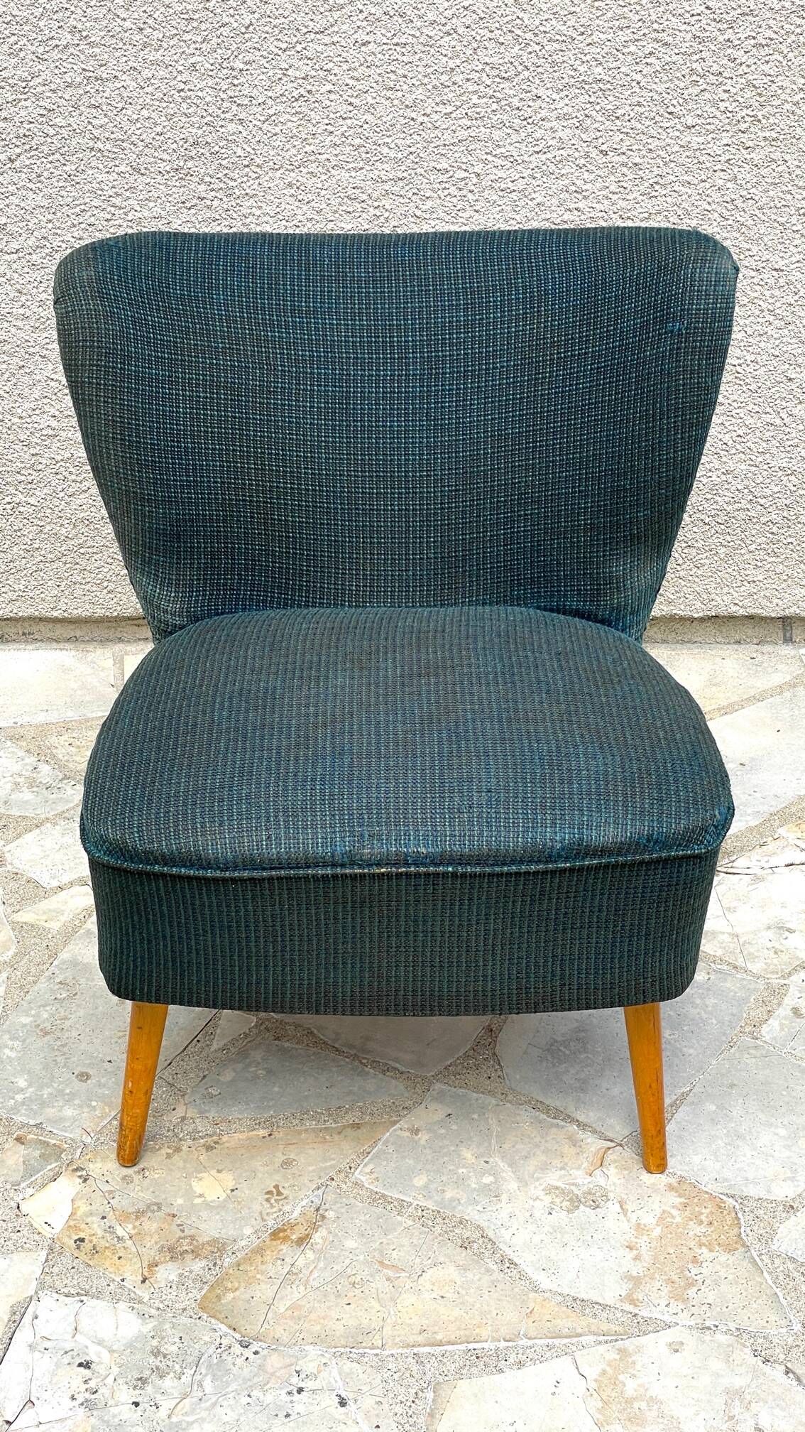 Midnight blue vintage cocktail chair