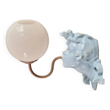 Vintage opaline globe sculptural wall light