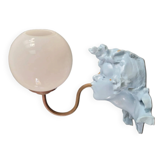 Vintage opaline globe sculptural wall light
