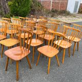 Suite of 18 mismatched Scandinavian chairs
