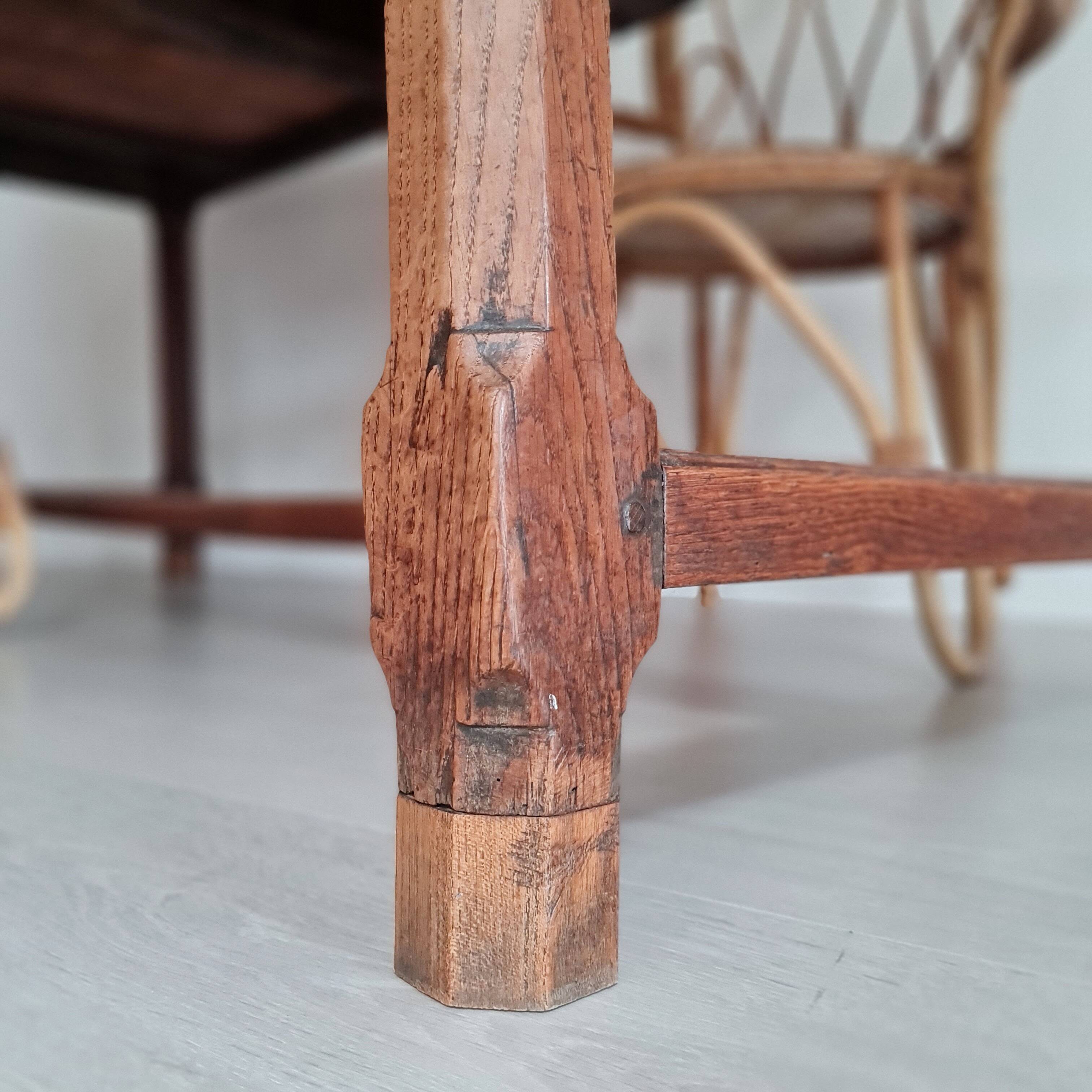 Antique farm table with 2 drawers