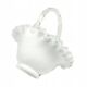 Decorative basket, white glass, Poland, 1970s
