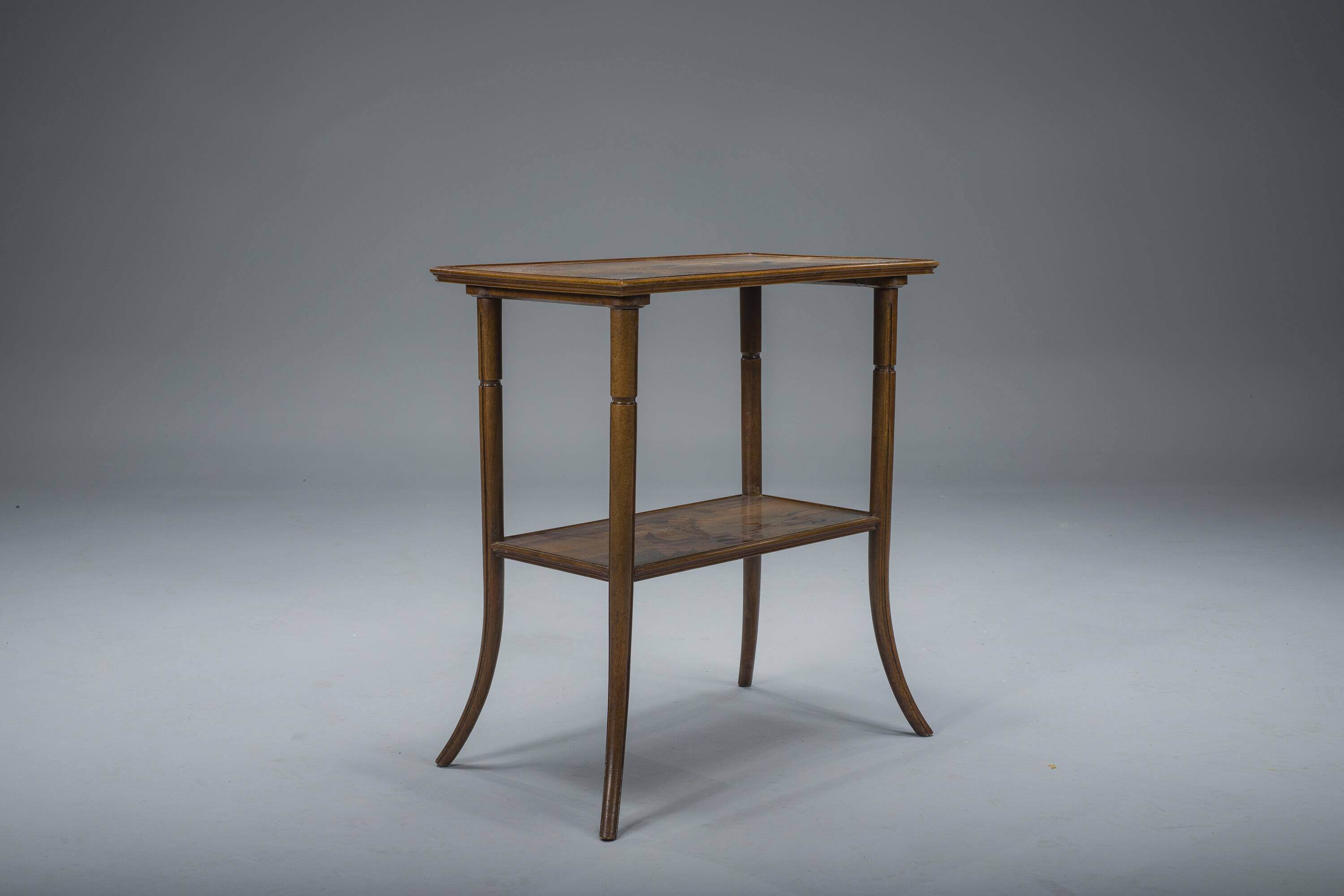 French Art Nouveau Marquetry Table by Emile Galle, 1900s