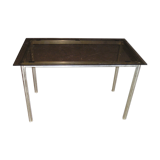 Smoked glass and gold aluminum table from the 70s/80s