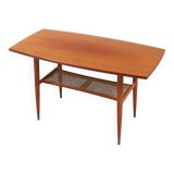 Vintage teak coffee table with double caned top 1960 Denmark