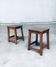 Set of Belgian Hand Crafted Wooden Stools, 1940s