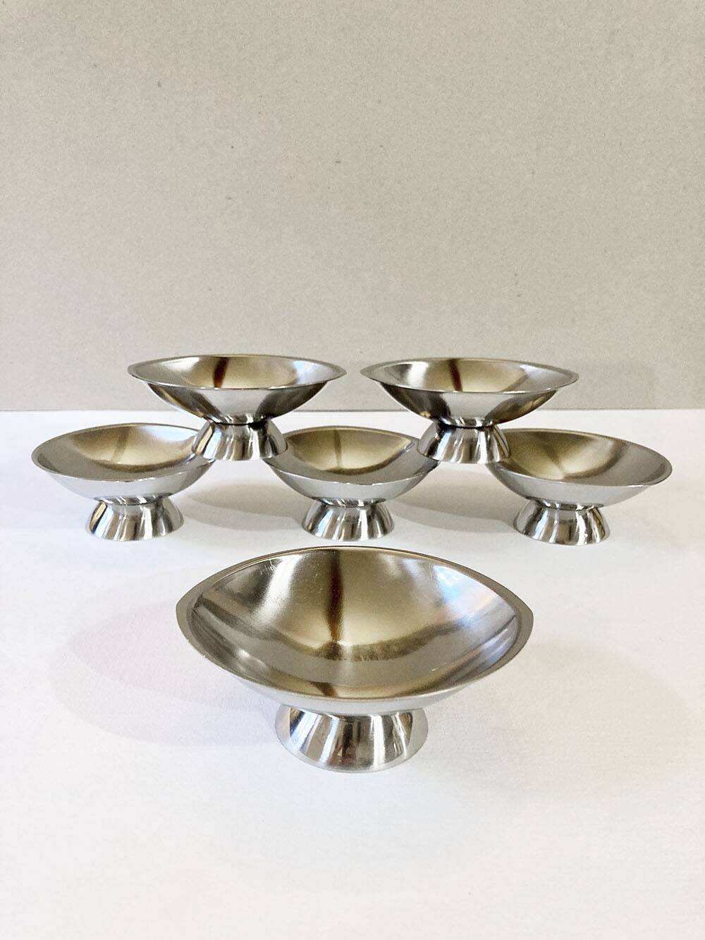 6 Guy Degrenne ice cream cups, 1970s-1980s