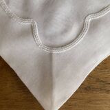 4 serviettes mousseline blanche brodées