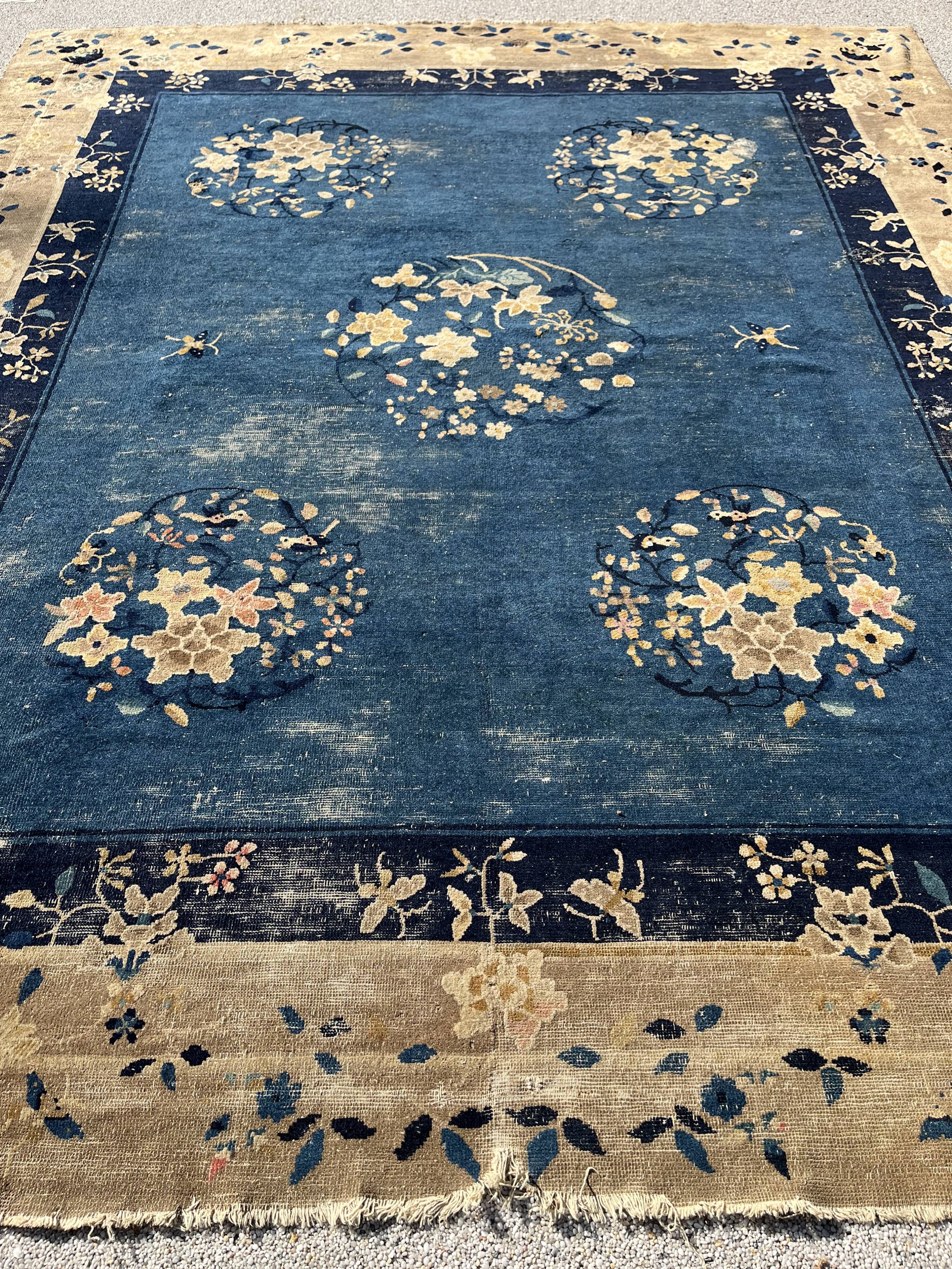 Chinese Art Deco rug from Beijing circa 1900