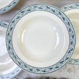 6 deep plates in Boulenger blue ironstone “Champigny”