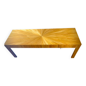 Straw marquetry coffee table