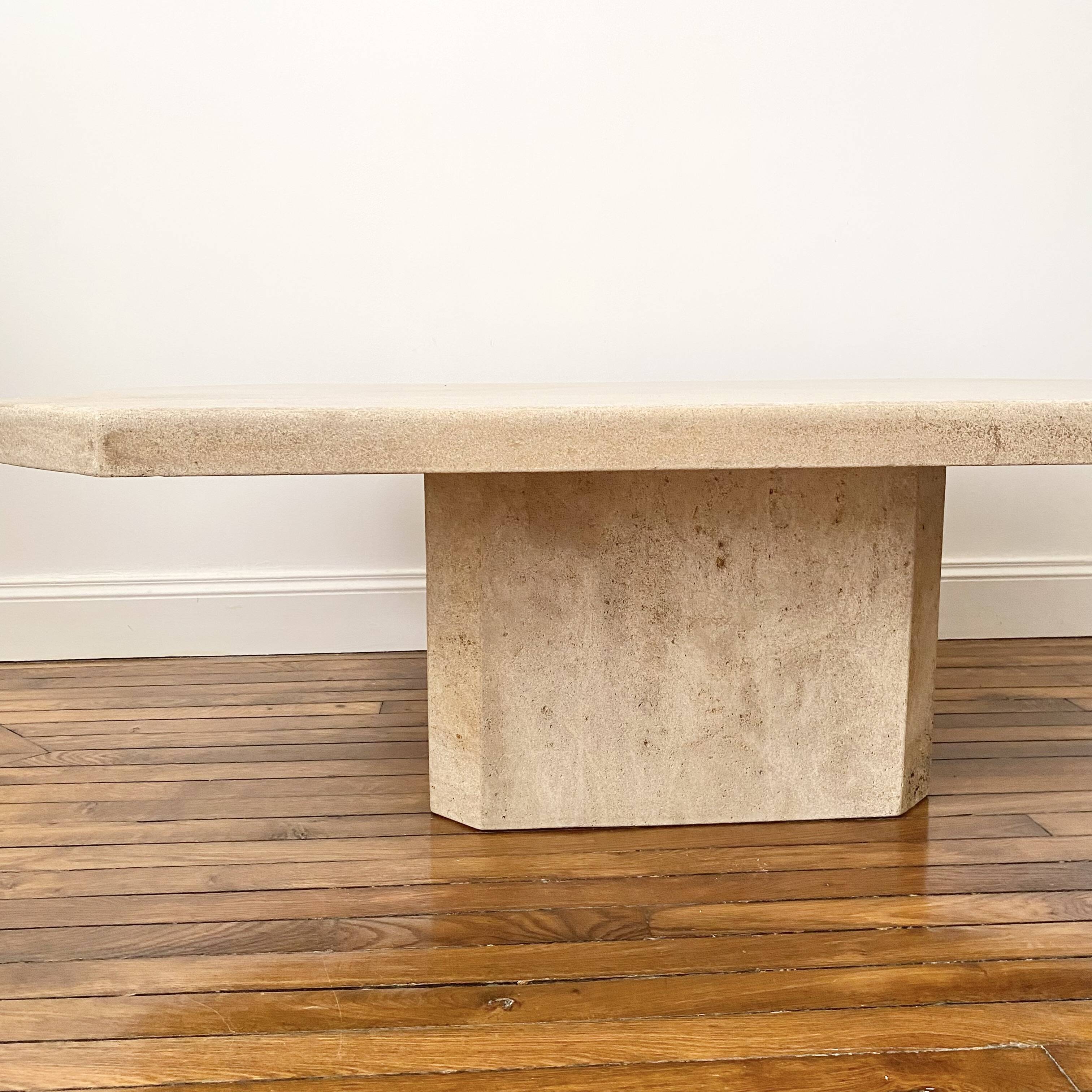 Vintage travertine coffee table