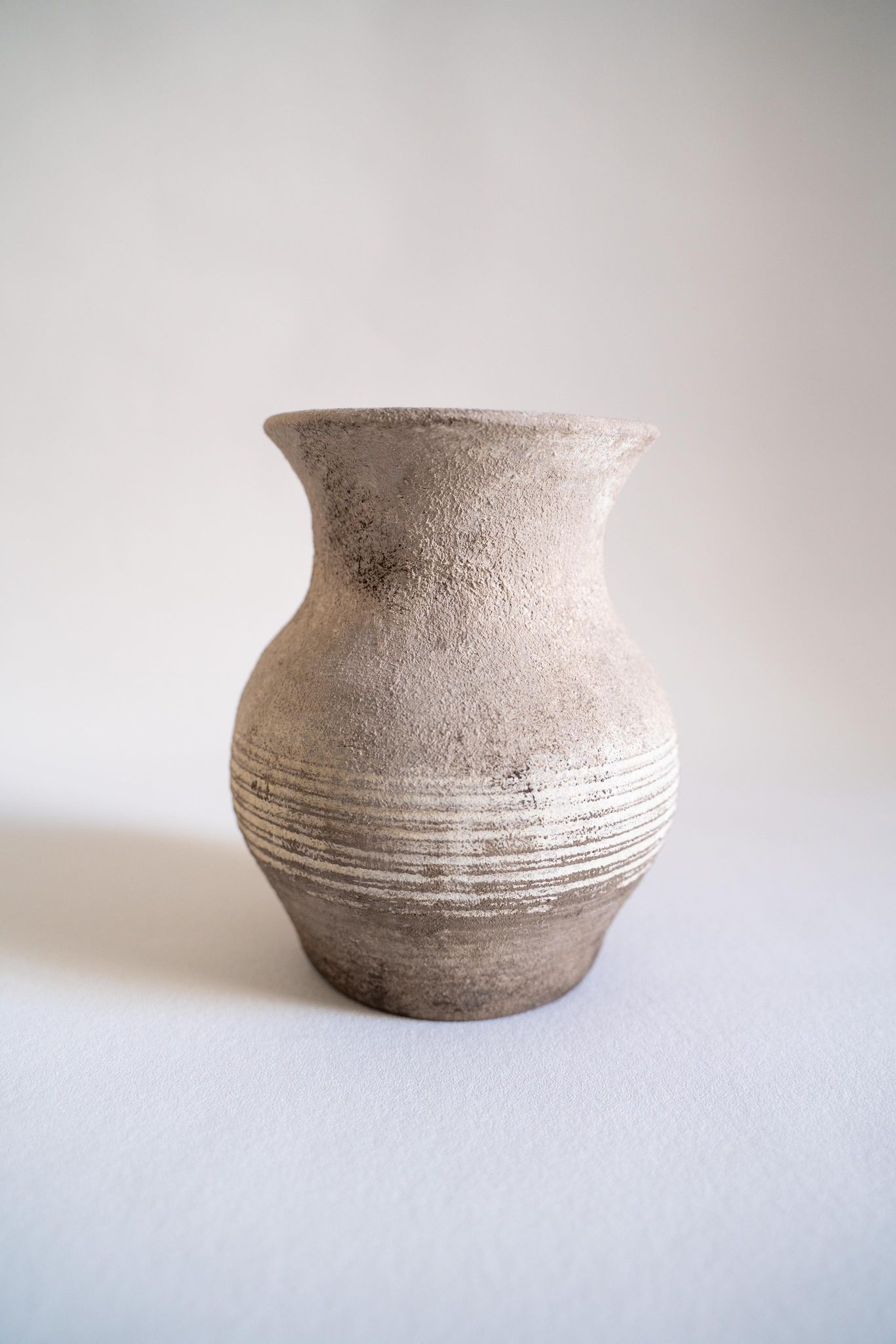 Vallauris, vintage grey terracotta vase