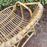 Rattan shell armchair
