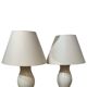 Paire de lampes en céramique blanches