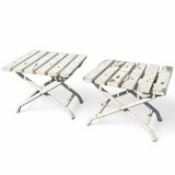 Vintage wood and metal garden furniture. Beautiful quality.