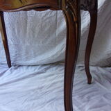 Louis XV cabaret desk with 2 straw chairs