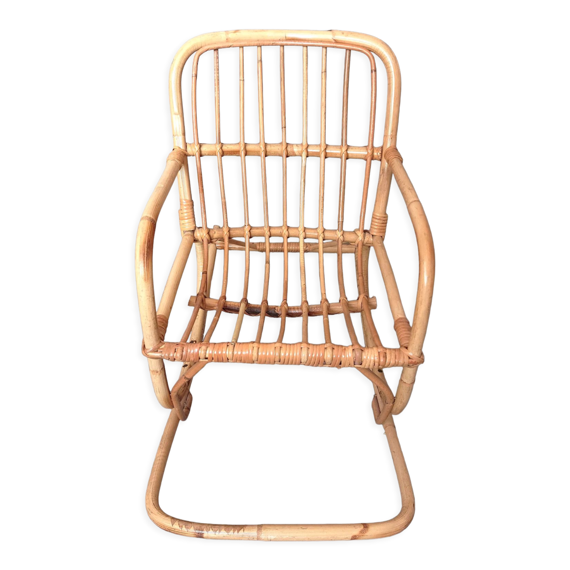 Rocking chair child rattan vintage