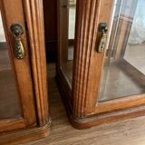 Pair of beveled glass display cases